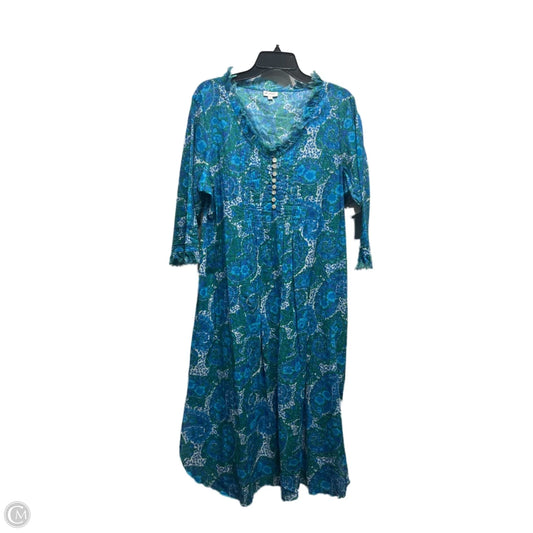Dress Casual Maxi By At Last In Blue & Green, Size: Xl