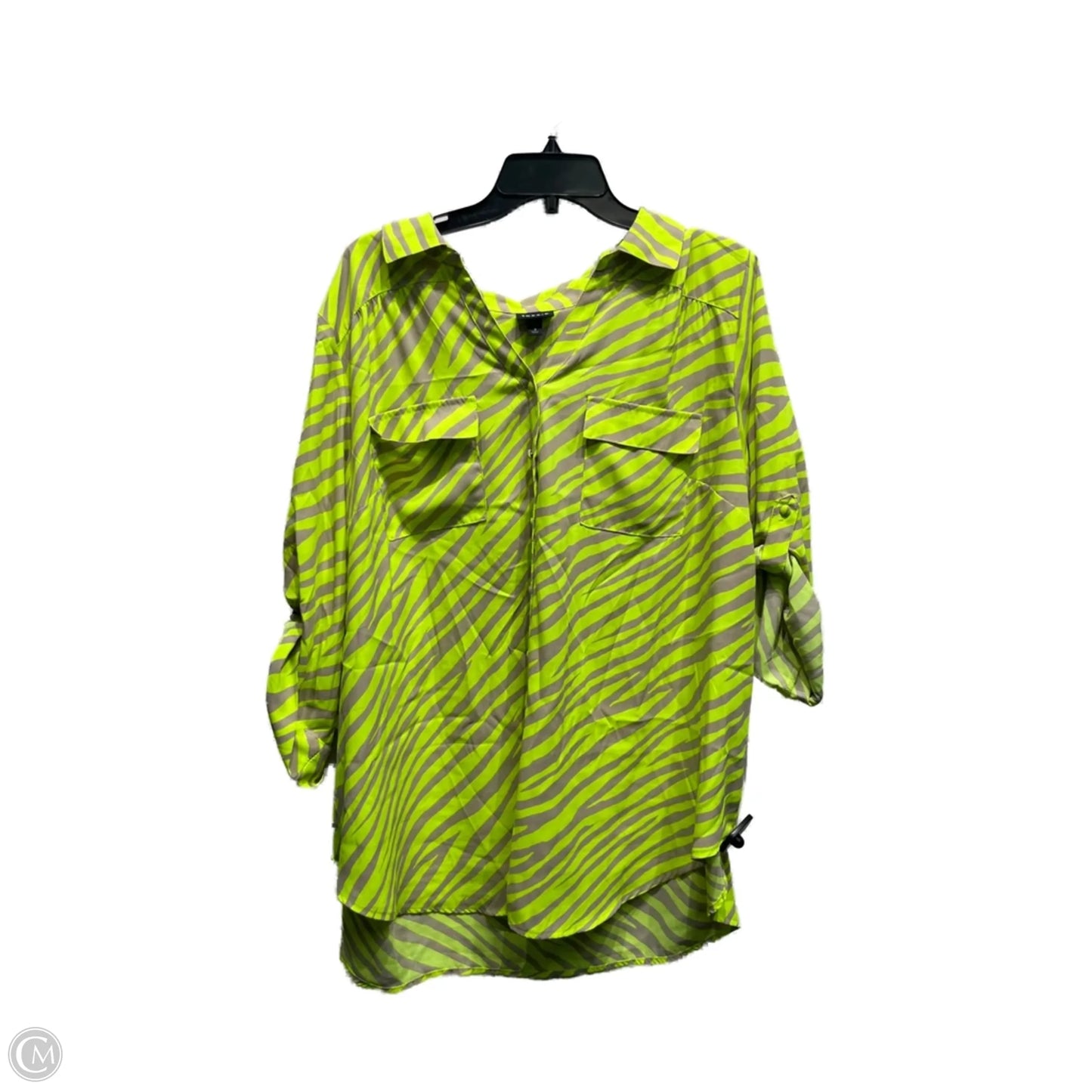 Top Long Sleeve By Torrid In Brown & Green, Size: 3x