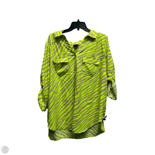 Top Long Sleeve By Torrid In Brown & Green, Size: 3x
