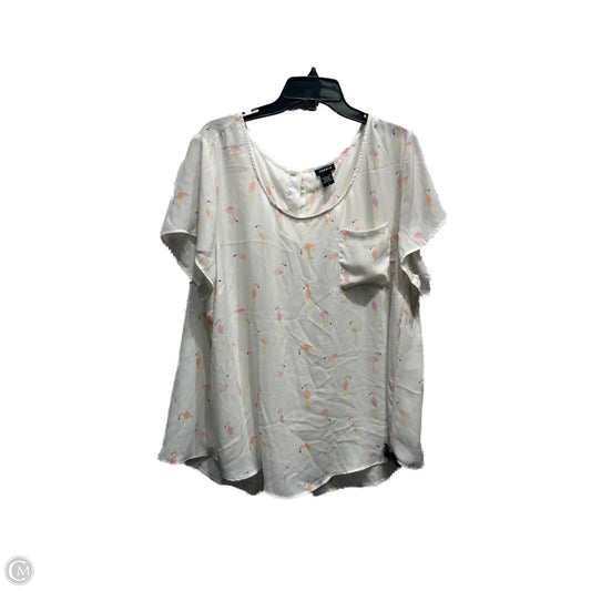 Top Short Sleeve By Torrid In Pink & White, Size: 3x