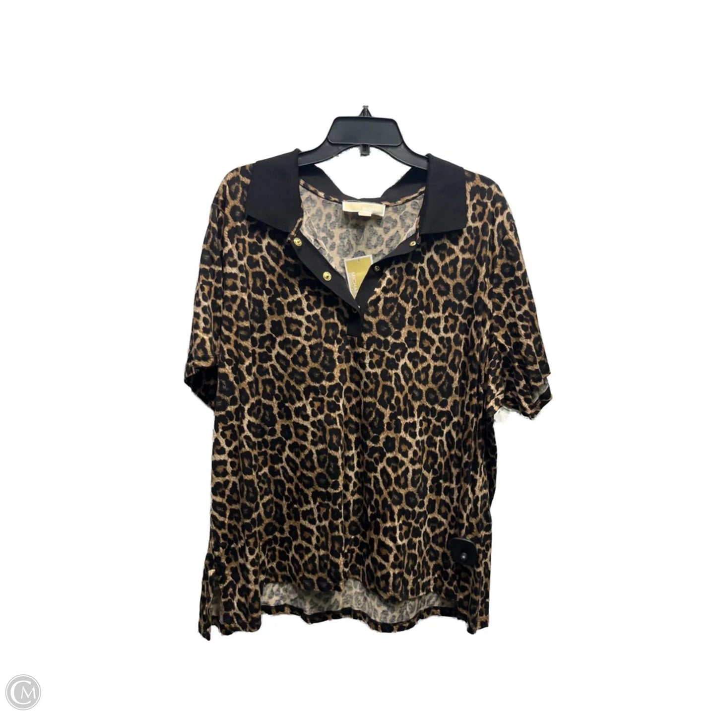 Top Short Sleeve By Michael By Michael Kors In Animal Print, Size: 3x