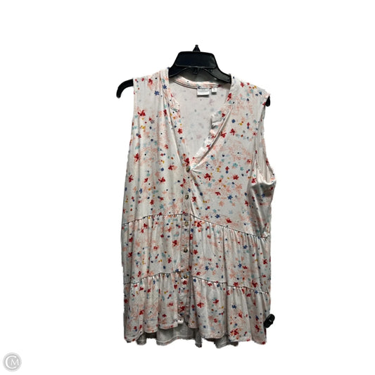 Top Sleeveless By New Directions In Orange & Red, Size: Xl