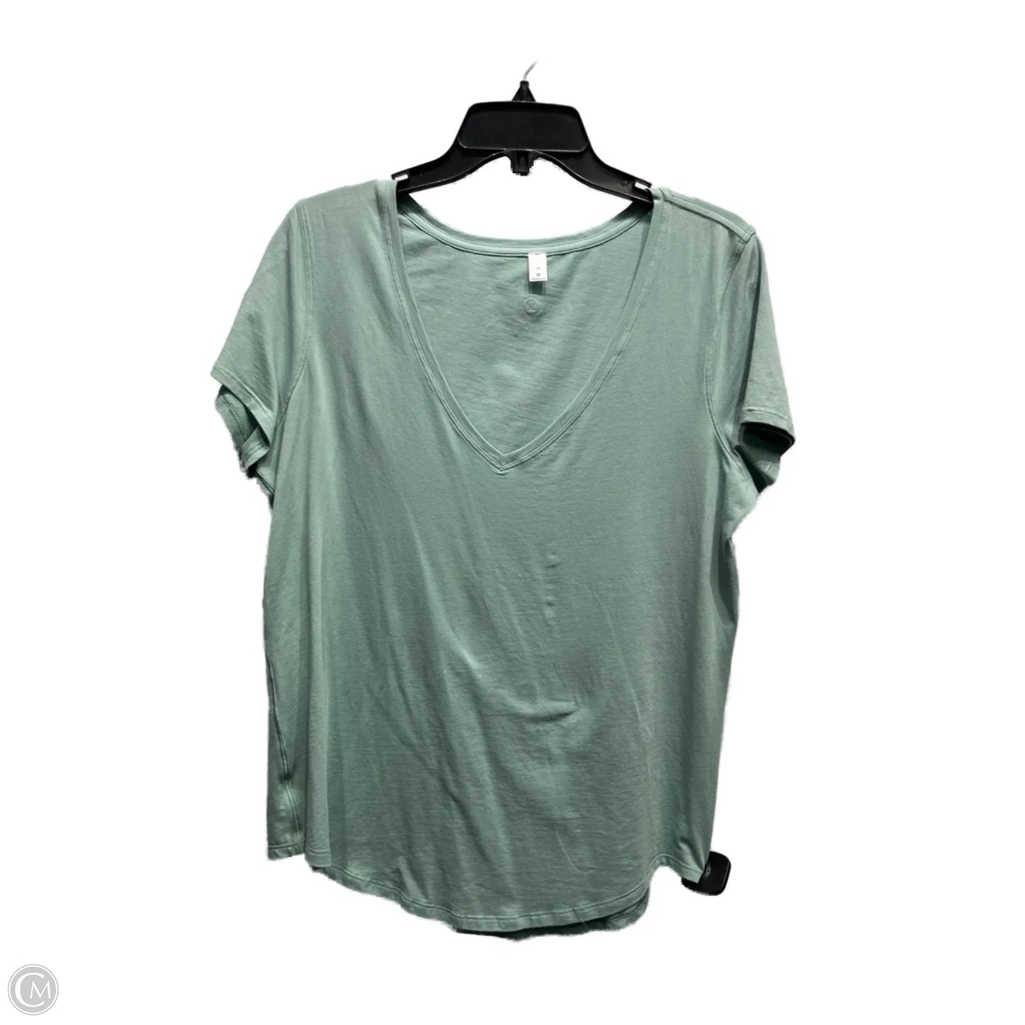 Athletic Top Short Sleeve By Lululemon In Green, Size: 10
