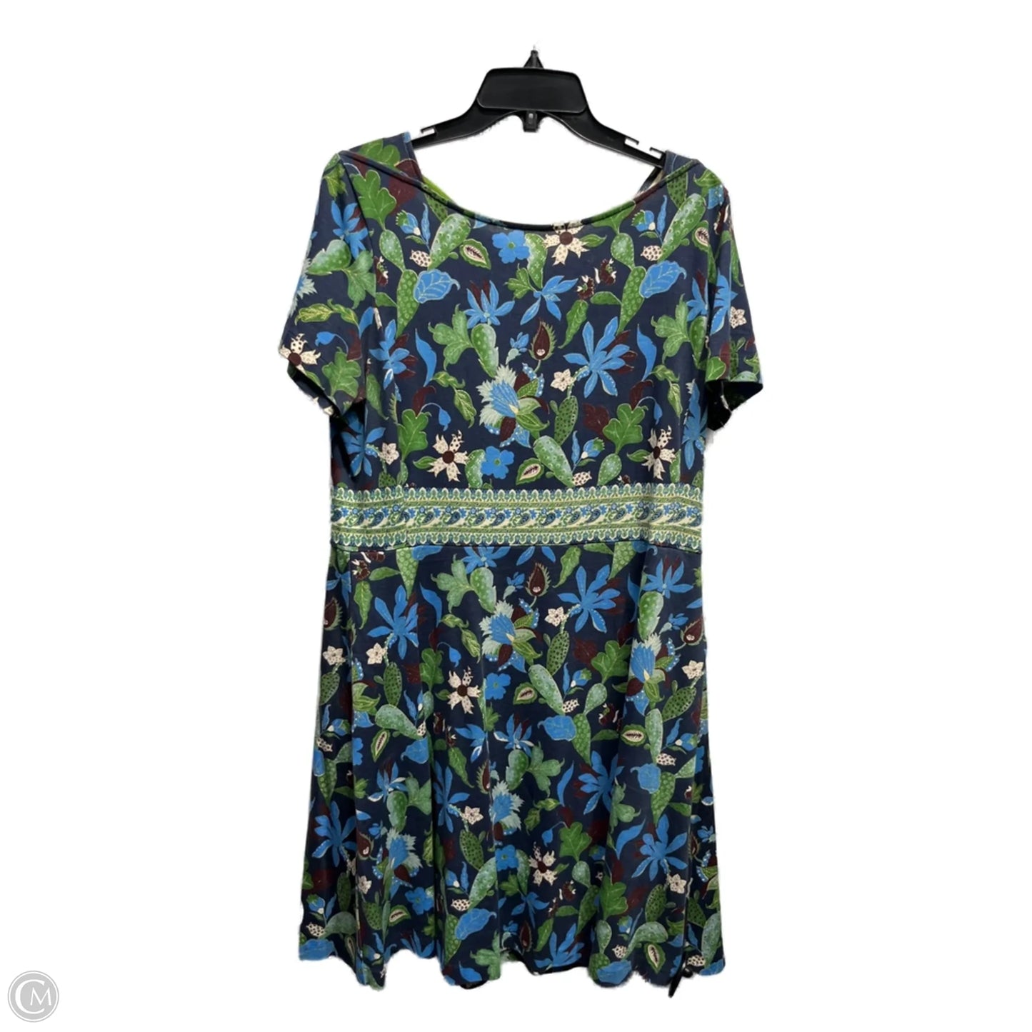 Dress Designer By Tory Burch In Blue & Green, Size: Xl