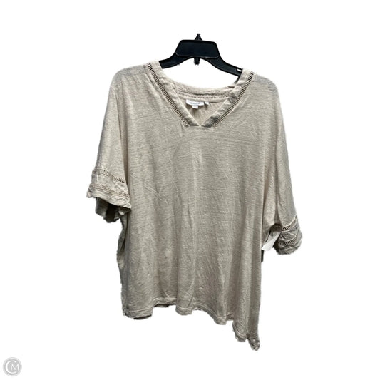 Top Short Sleeve By Chicos In Tan, Size: Xxl
