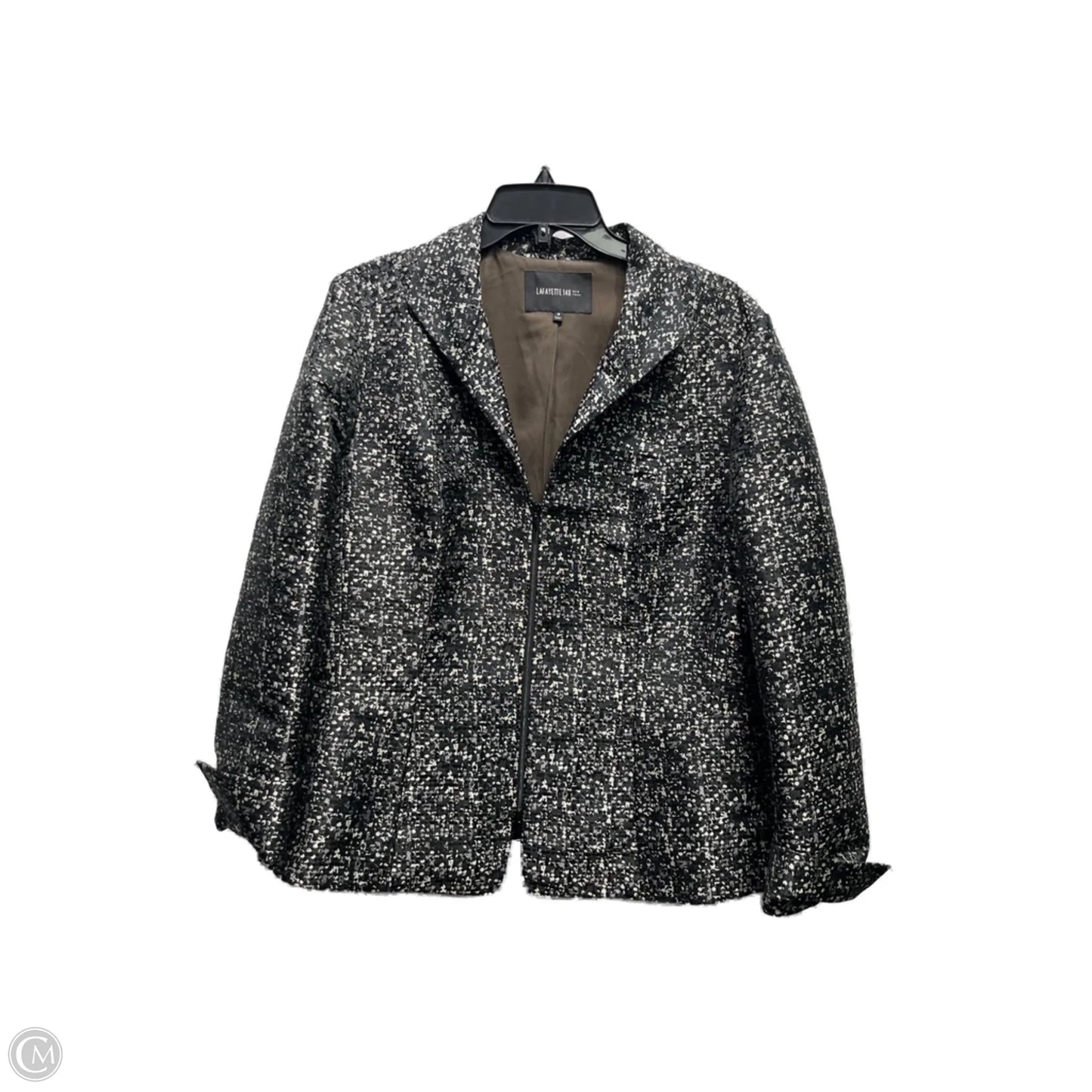 Jacket Designer By Lafayette 148 In Black & Grey, Size: Xl