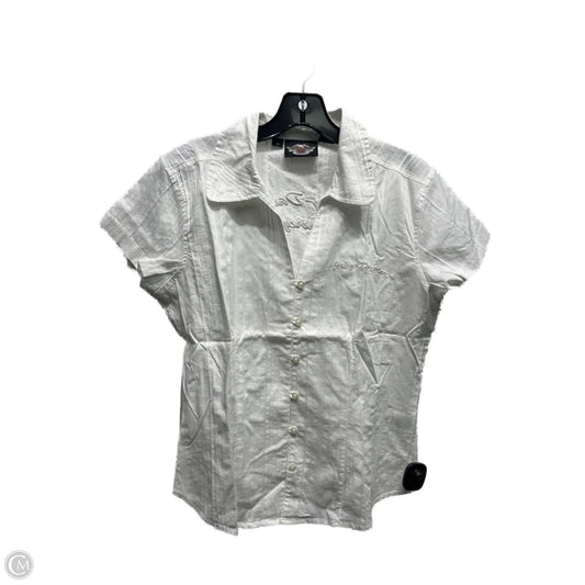 Top Short Sleeve By Harley Davidson In White, Size: M