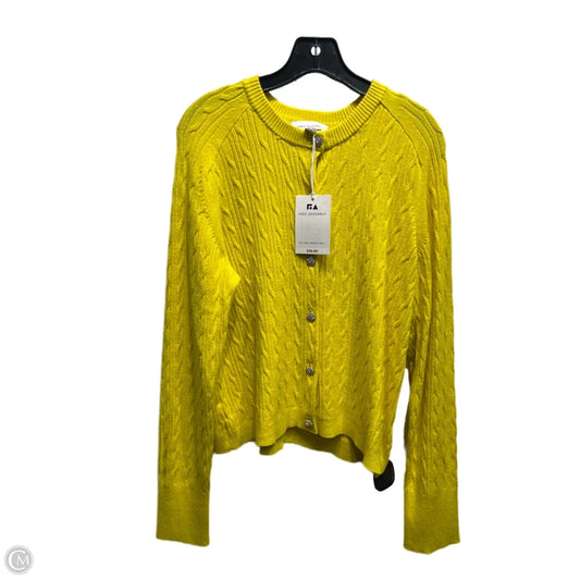 Sweater Cardigan By Free Assembly In Yellow, Size: M