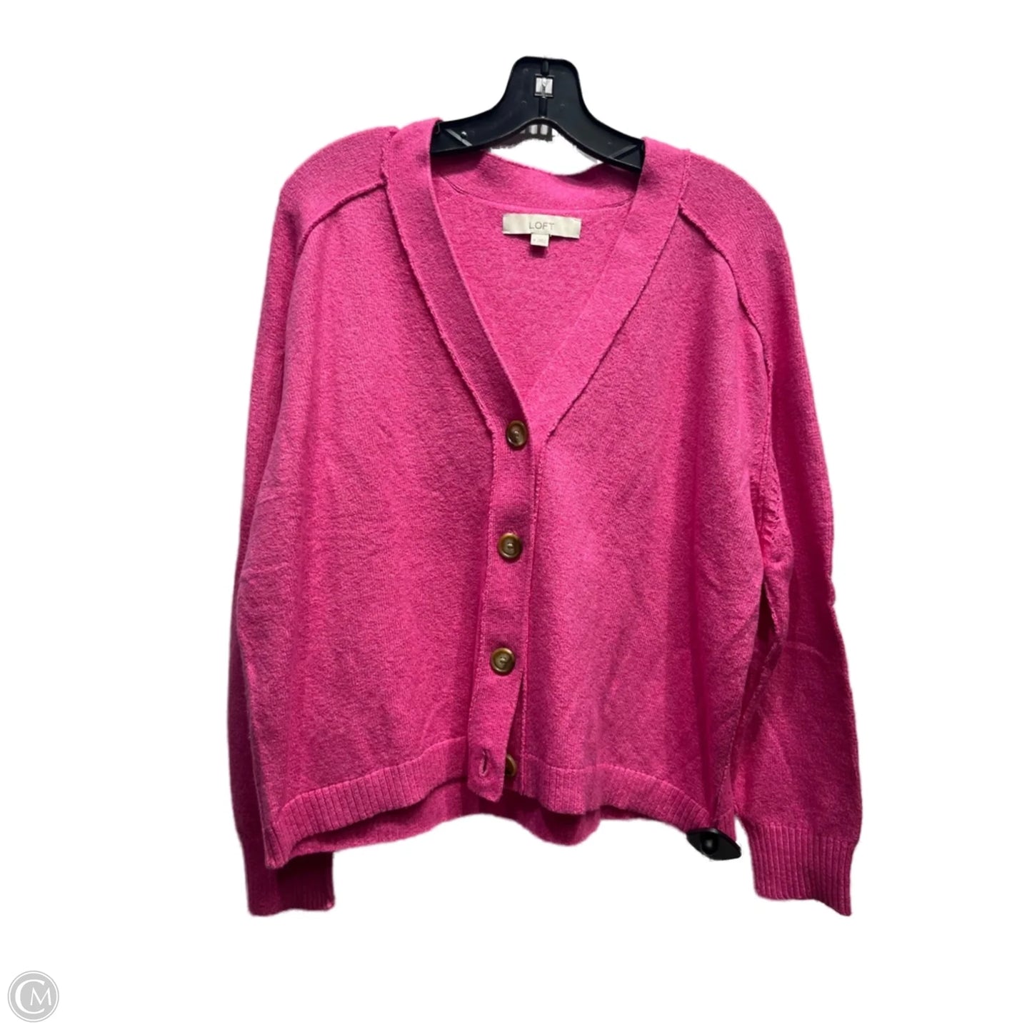 Sweater Cardigan By Loft In Pink, Size: M