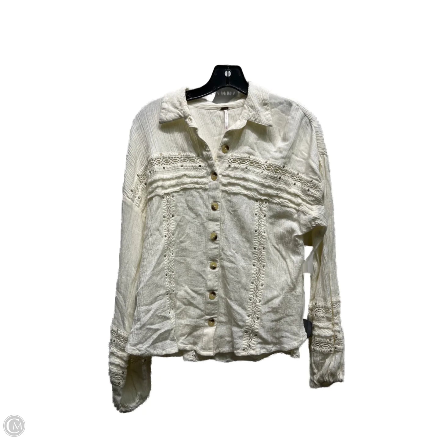 Top Long Sleeve By Free People In Cream, Size: S