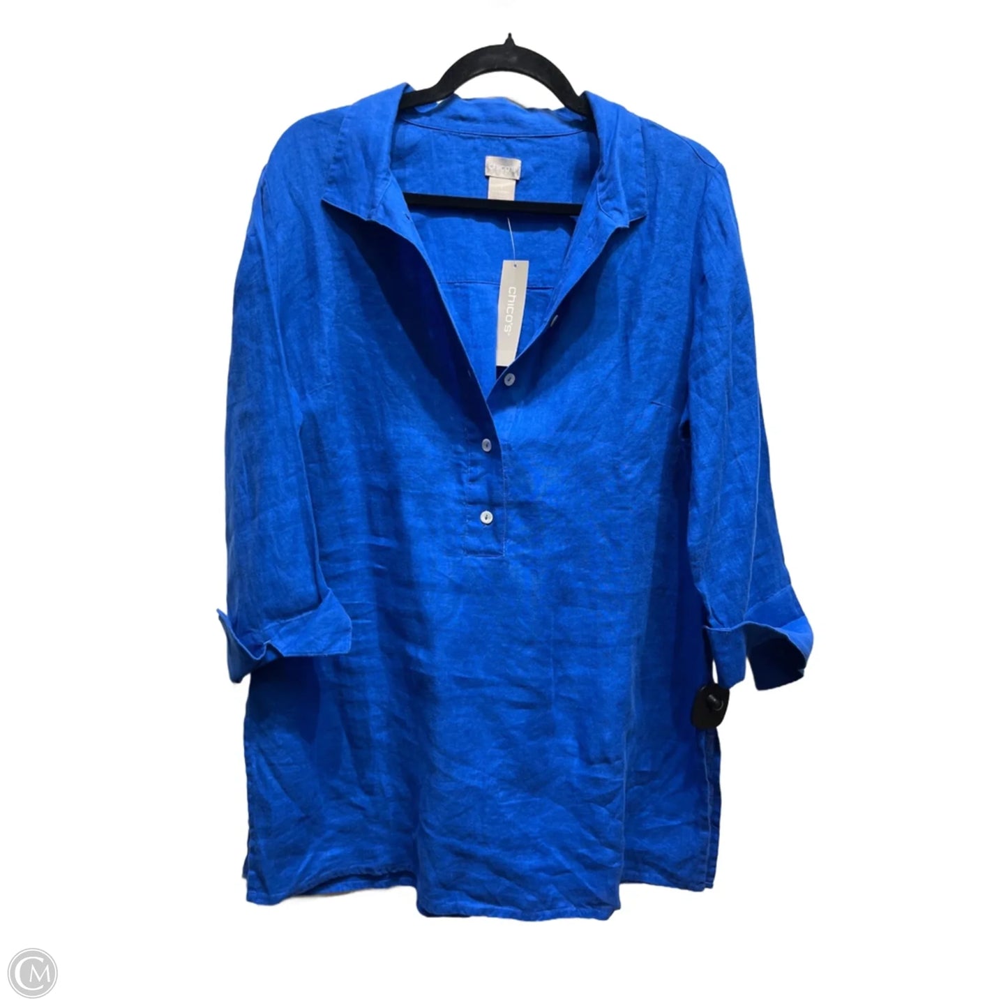 Tunic Long Sleeve By Chicos In Blue, Size: M