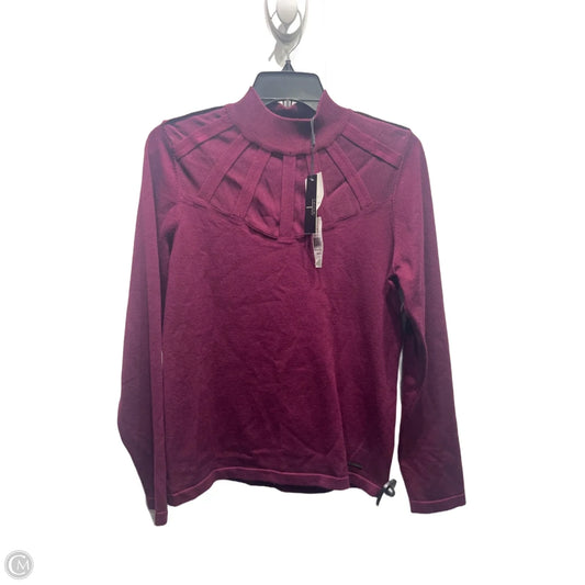 Sweater By Tahari In Maroon, Size: L