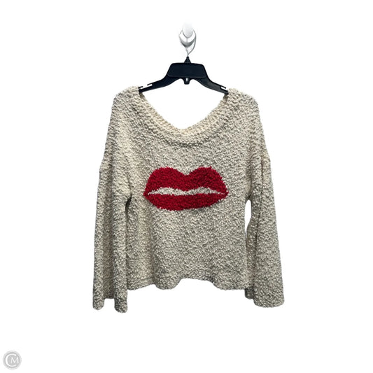 Sweater By Pol In Cream & Red, Size: S