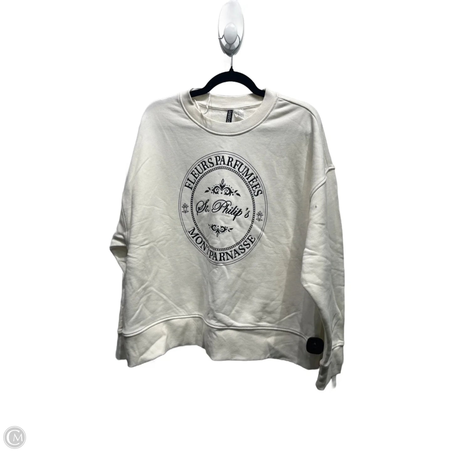 Sweatshirt Crewneck By Divided In Black & White, Size: Xl