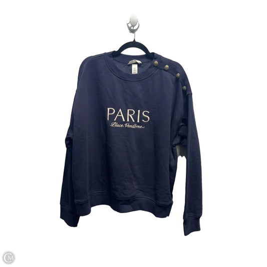 Sweatshirt Crewneck By H&m In Navy, Size: Xl