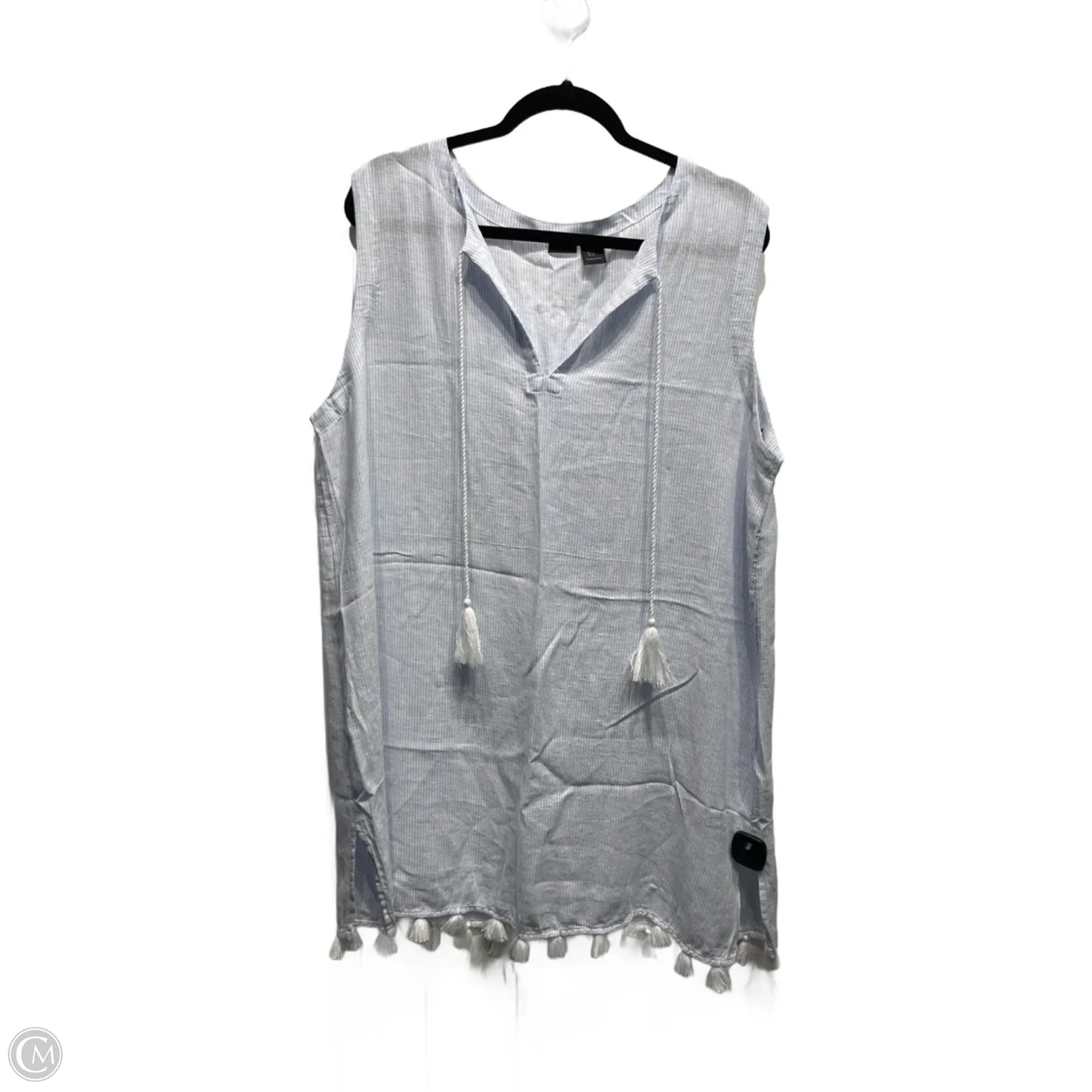 Dress Casual Short By Tahari In Blue & White, Size: Xl