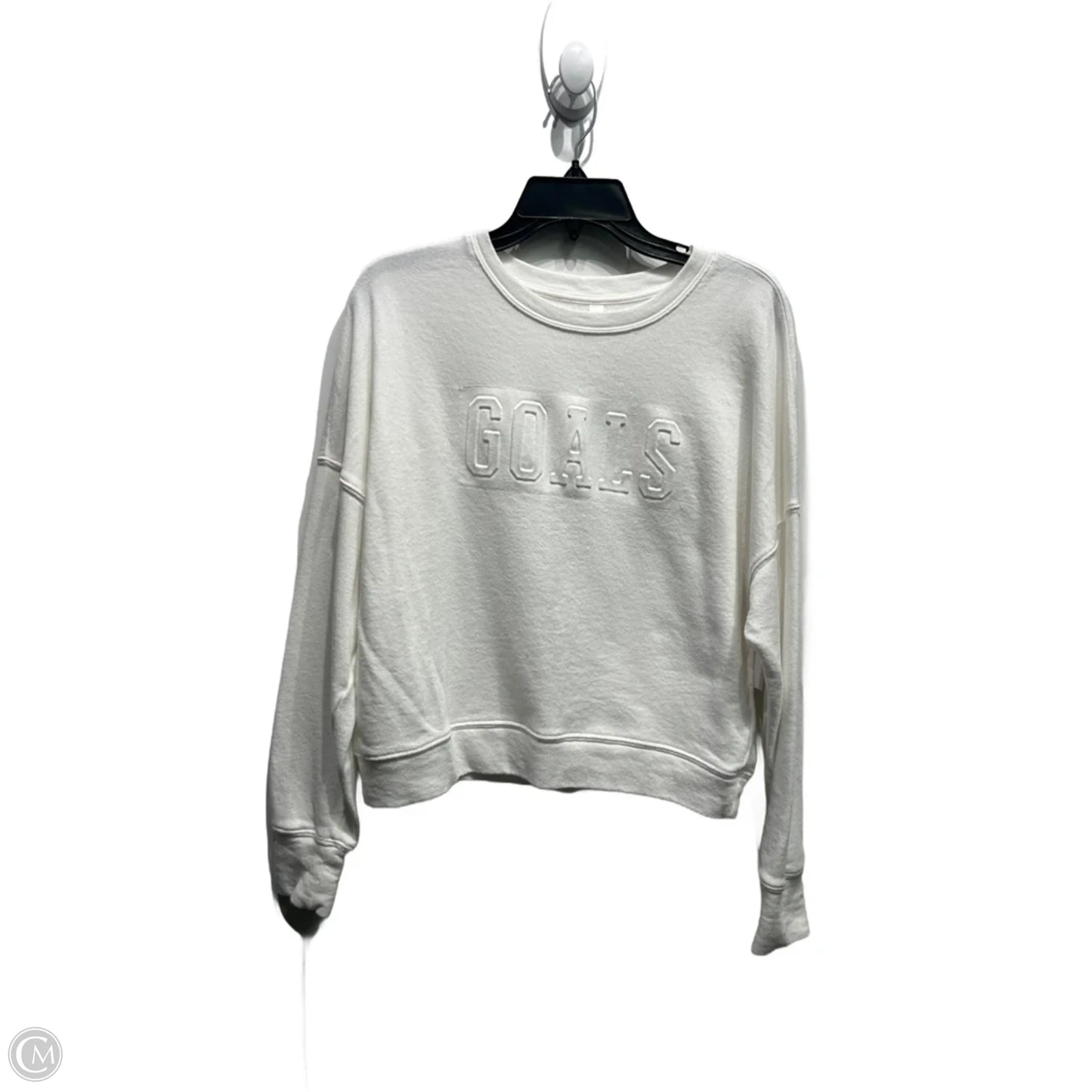 Athletic Sweatshirt Crewneck By Fabletics In White, Size: S