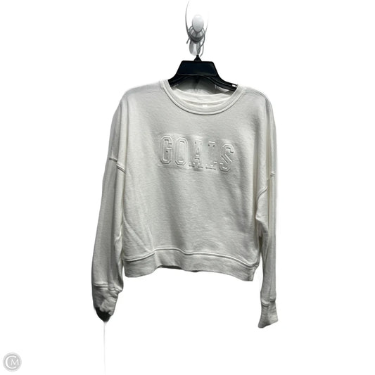 Athletic Sweatshirt Crewneck By Fabletics In White, Size: S