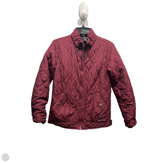 Jacket Puffer & Quilted By Eddie Bauer In Maroon, Size: S