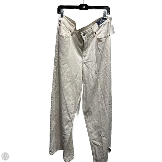 Jeans Wide Leg By Abercrombie And Fitch In Cream Denim, Size: 10