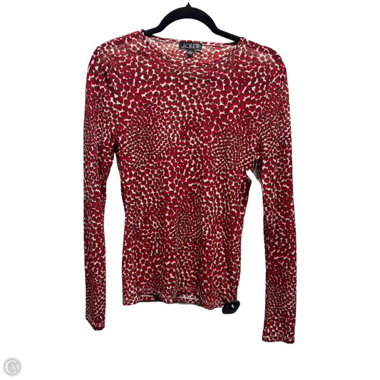 Top Long Sleeve By J. Crew In Green & Red, Size: M