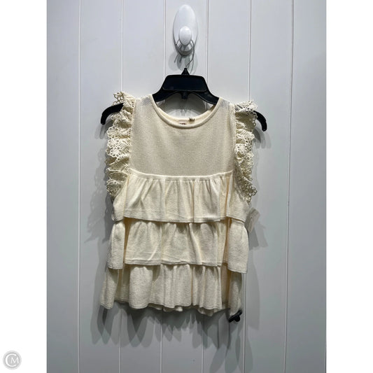 Top Short Sleeve By Dolan Left Coast In Cream, Size: M