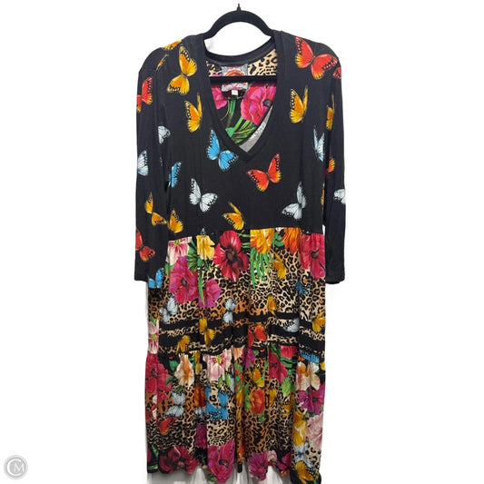 Dress Casual Short By Johnny Was In Black & Red, Size: Xl