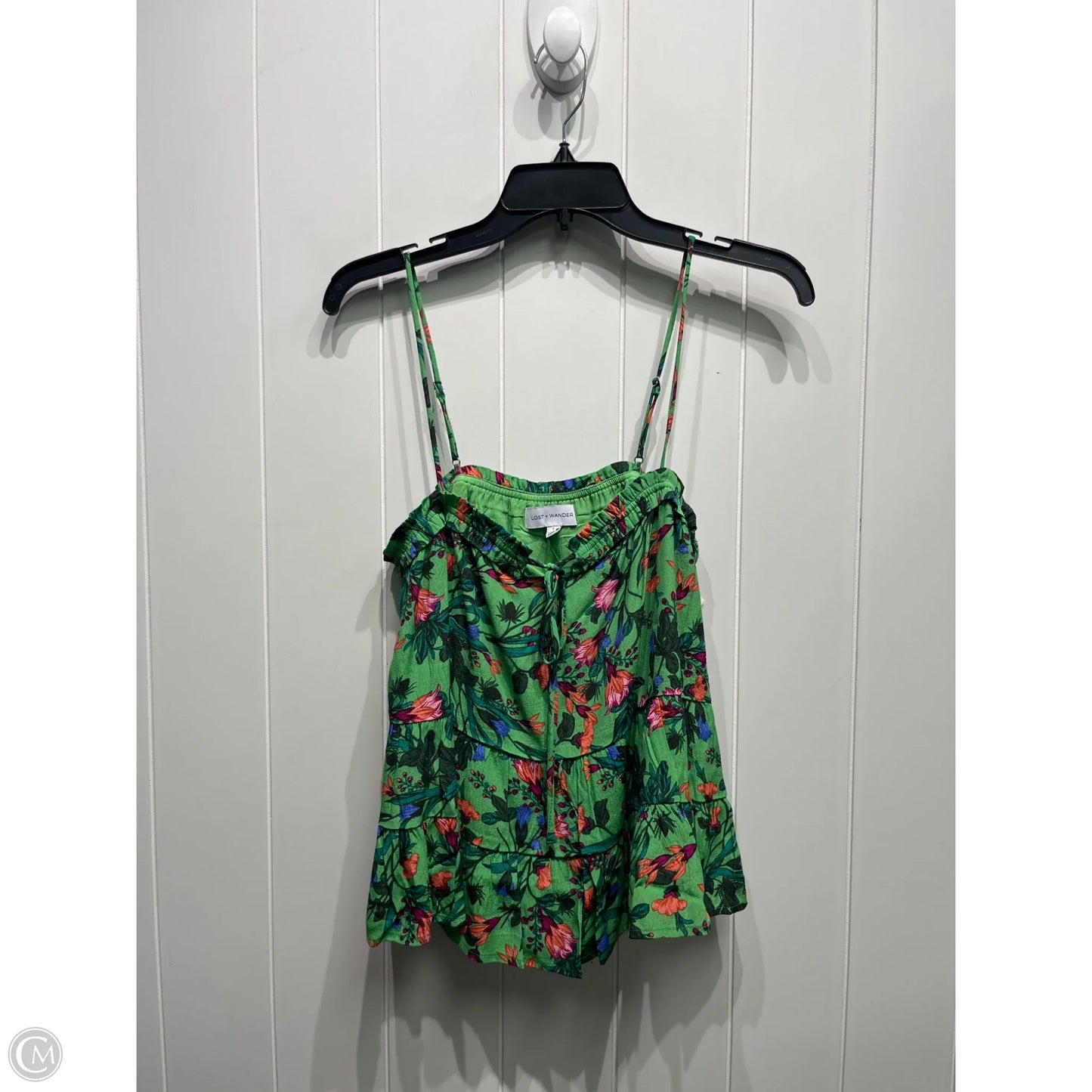 Top Sleeveless By lost and wander In Green, Size: S