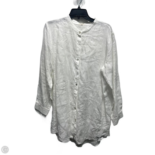 Tunic Long Sleeve By Eileen Fisher In White, Size: L