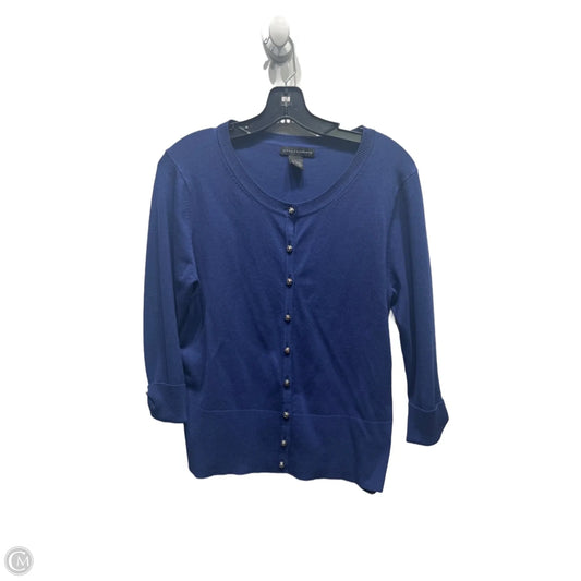 Sweater Cardigan By Grace Elements In Blue, Size: L