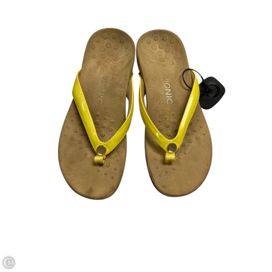 Sandals Flats By Vionic In Yellow, Size: 8