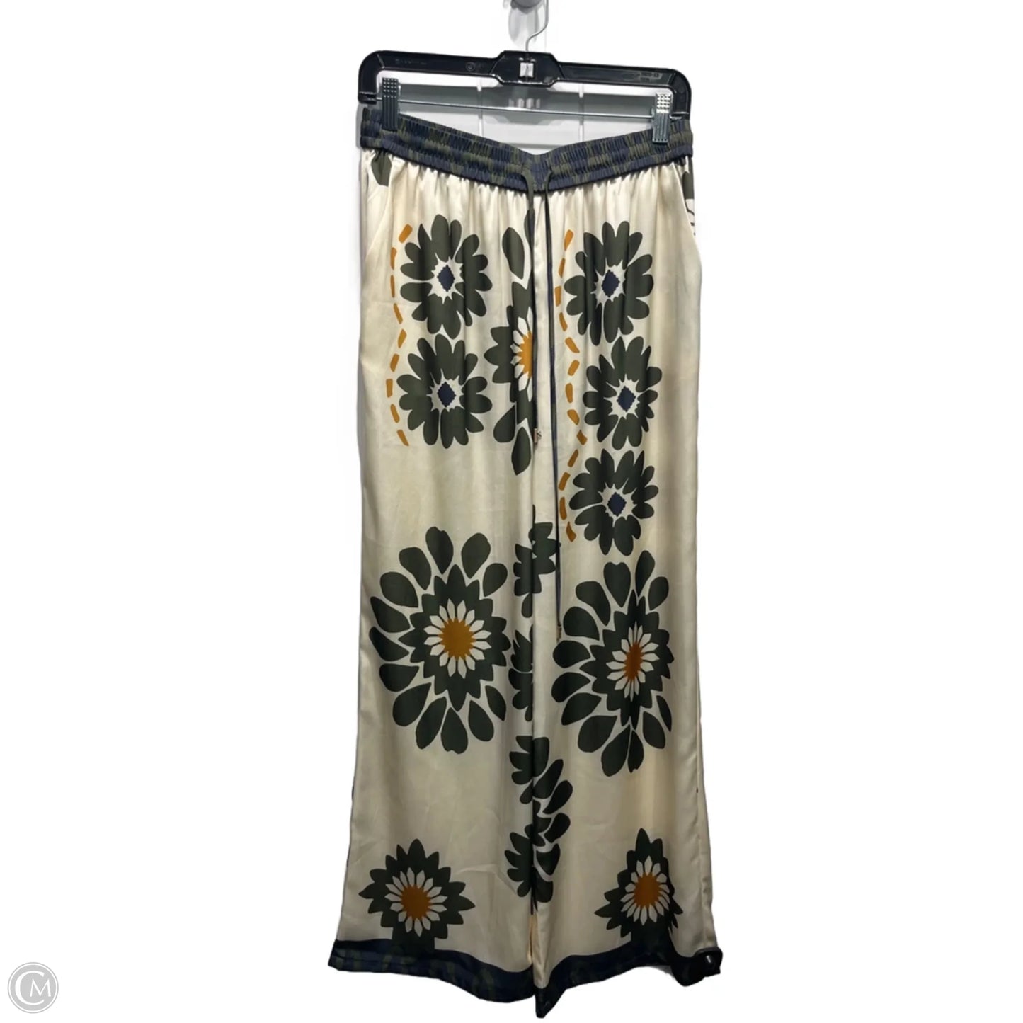 Pants Wide Leg By Skies Are Blue In Cream & Green, Size: M