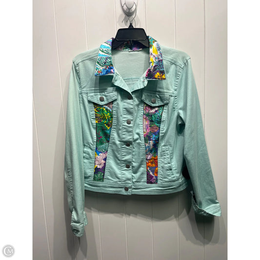 Jacket Denim By Clothes Mentor In Green, Size: M