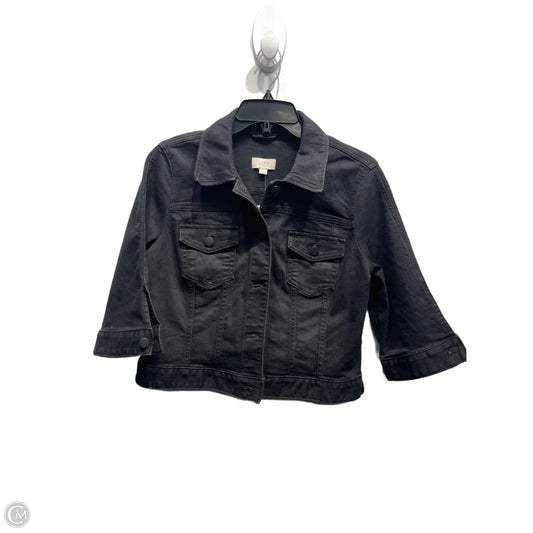 Jacket Denim By Loft In Black Denim, Size: M