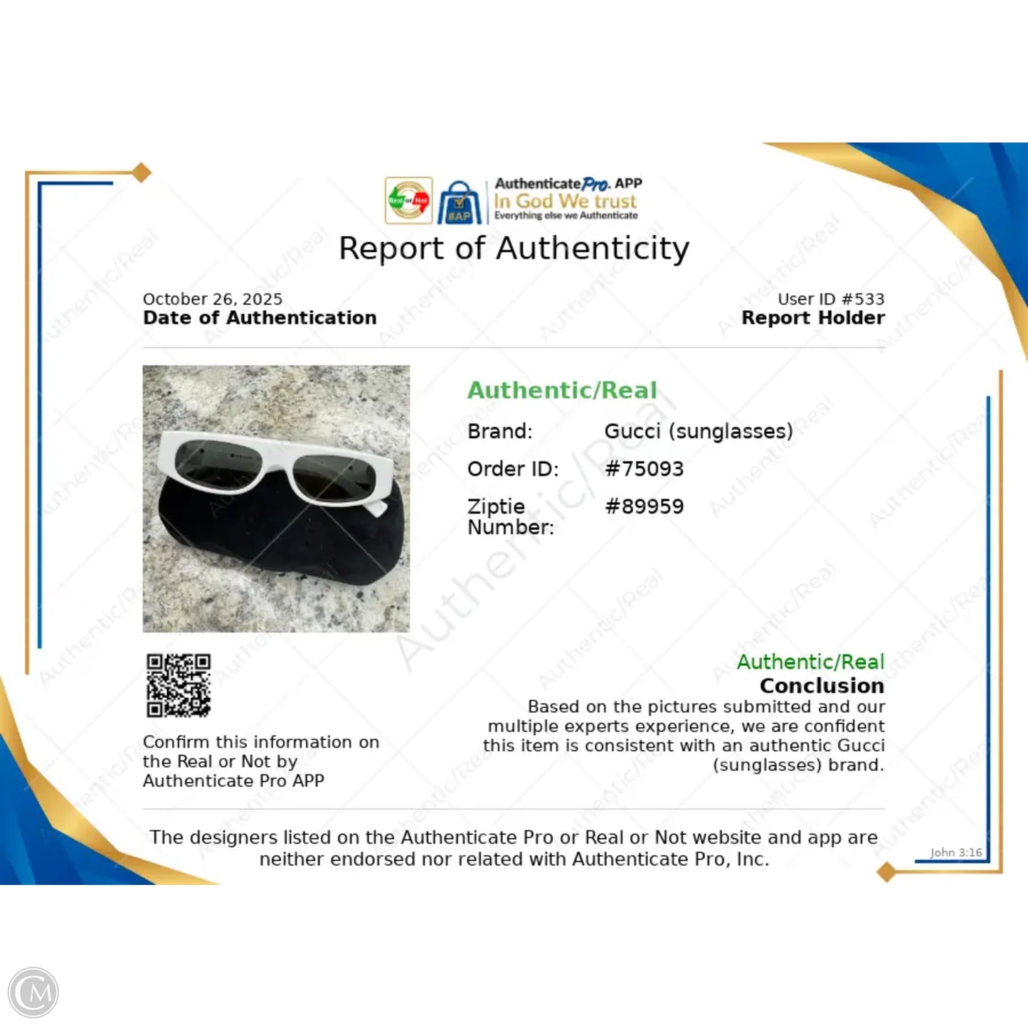 Sunglasses Luxury Designer By Gucci