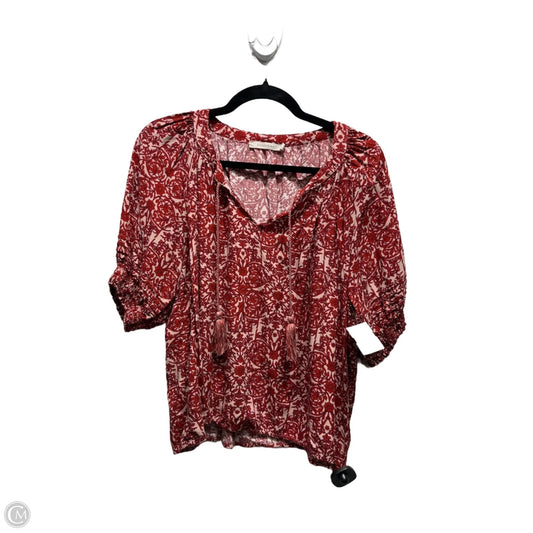 Top Short Sleeve By Ellison In Red, Size: M