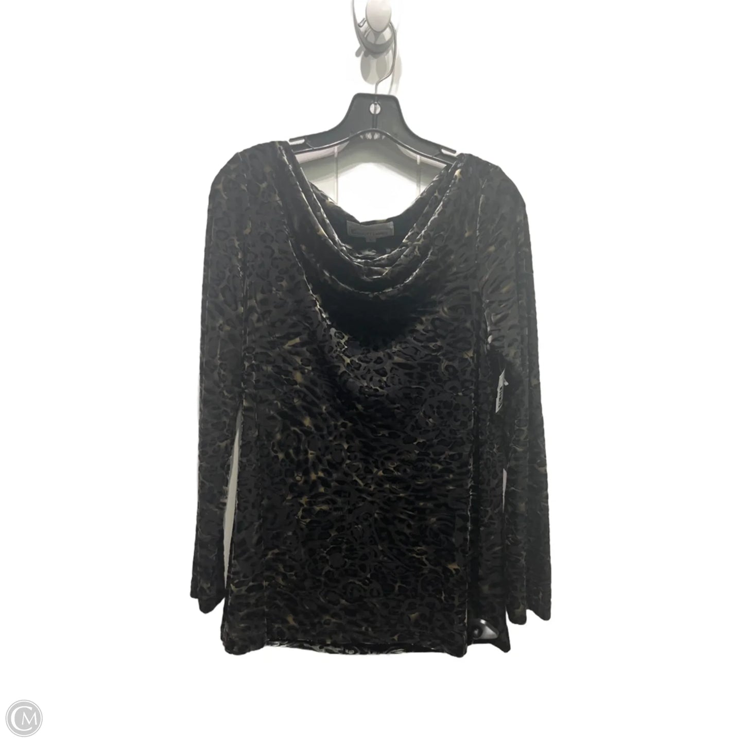 Top Long Sleeve By Elliott Lauren In Grey & Tan, Size: L