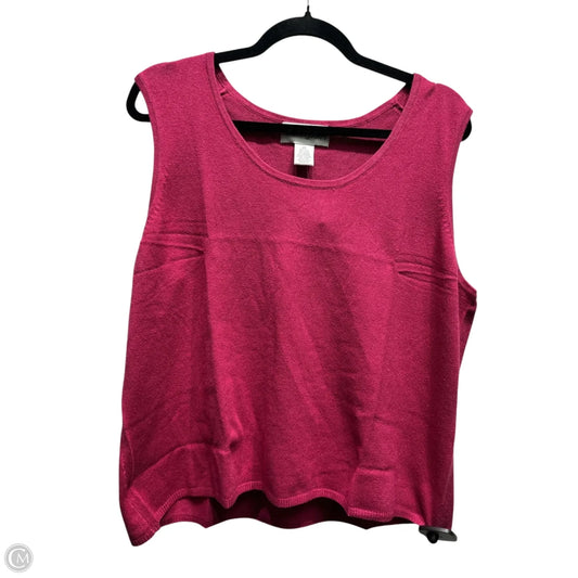 Top Sleeveless By Bloomingdales In Pink, Size: 2x