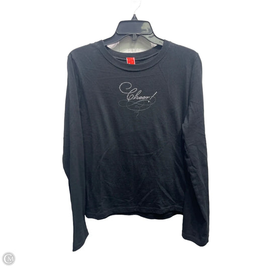 Top Long Sleeve By Clothes Mentor In Black & Silver, Size: L