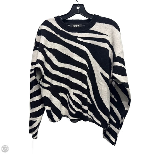 Sweater By Dkny In Black & White, Size: M