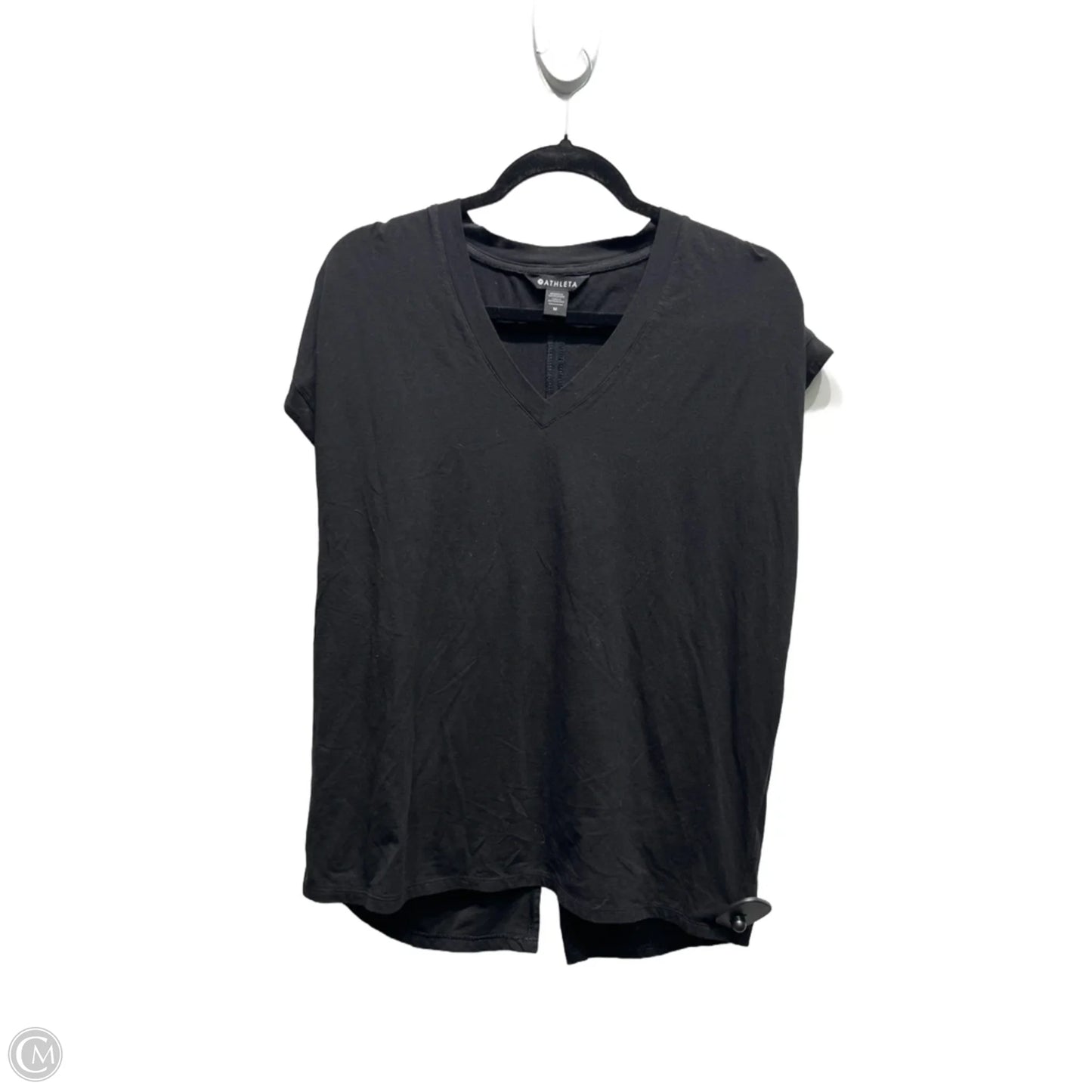 Athletic Top Short Sleeve By Athleta In Black, Size: M