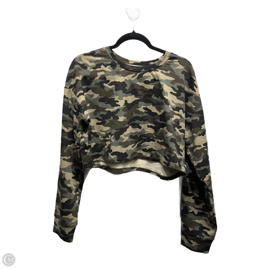 Top Long Sleeve By Grey Lab In Camouflage Print, Size: L