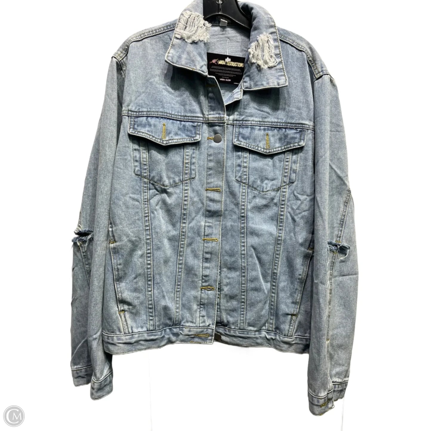 Jacket Denim By WREN AND GLORY In Blue Denim, Size: L
