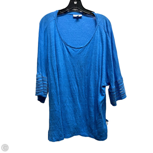 Top Short Sleeve By Chicos In Blue, Size: Xxl