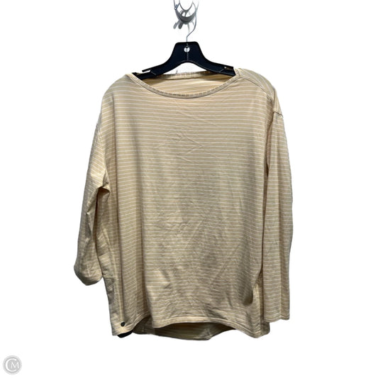 Athletic Top Long Sleeve Crewneck By Lululemon In Tan & White, Size: M