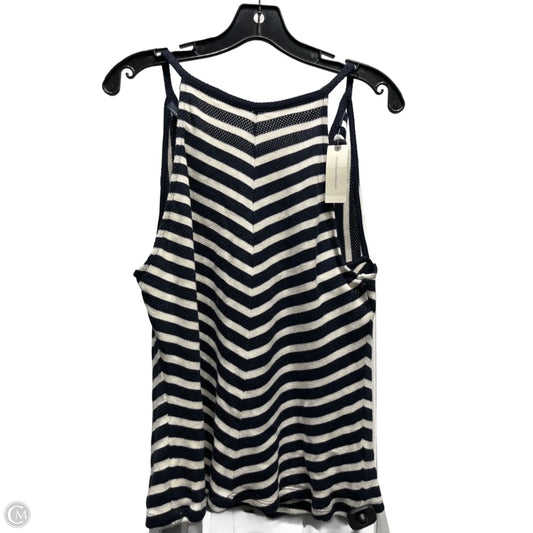 Top Sleeveless By Maeve In Blue & White, Size: M