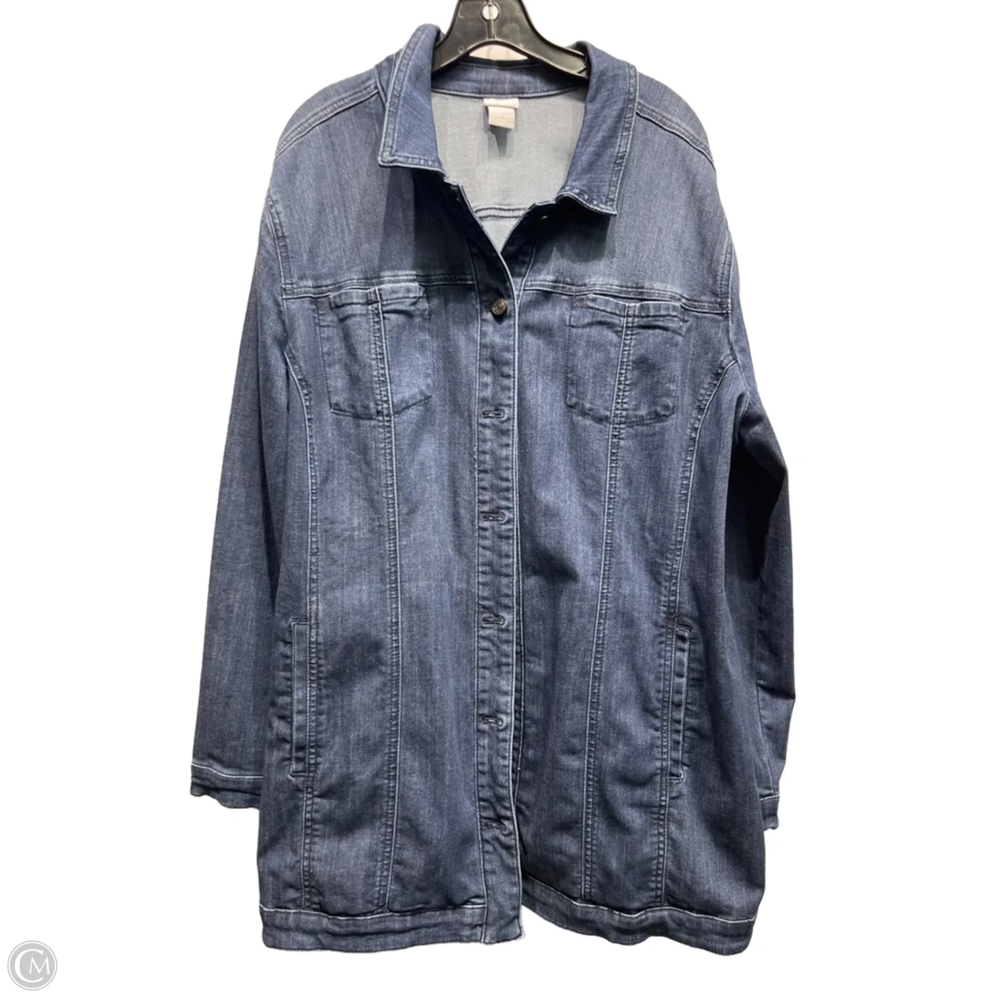 Jacket Denim By Chicos In Blue Denim, Size: 1x