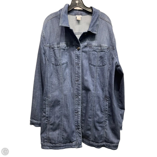 Jacket Denim By Chicos In Blue Denim, Size: 1x