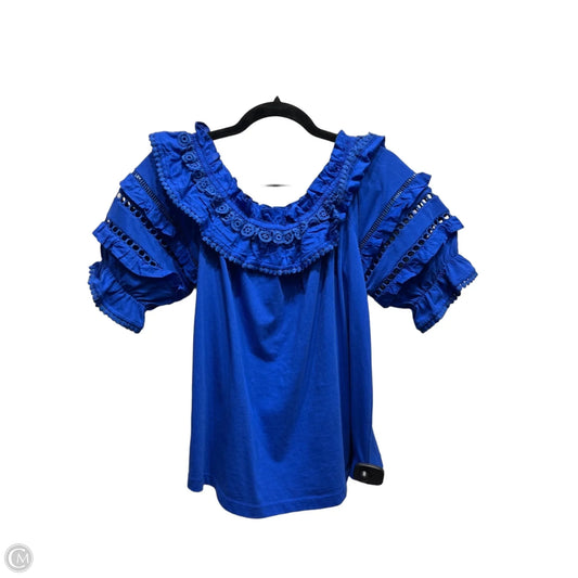 Top Short Sleeve Designer By Lilly Pulitzer In Blue, Size: M