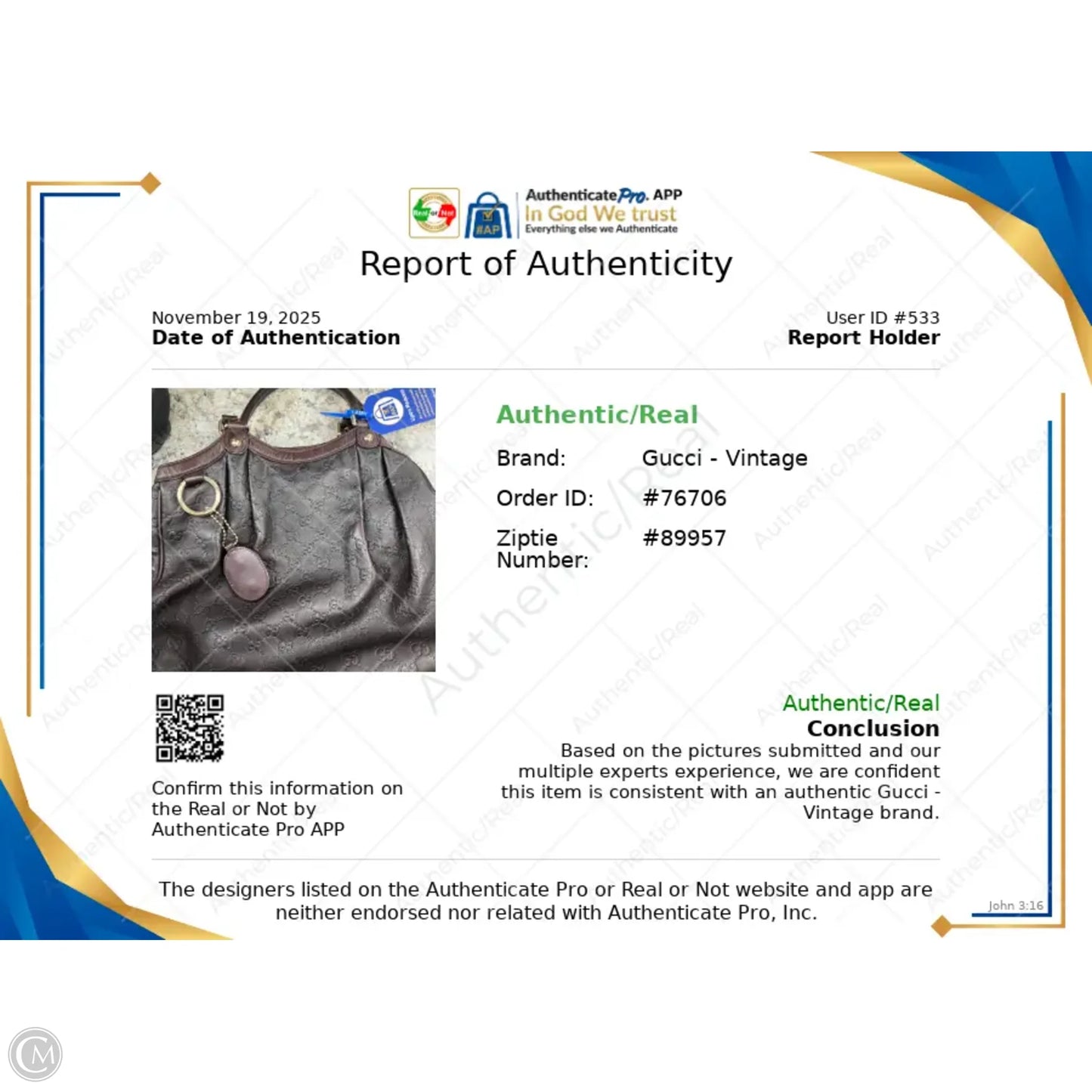 Handbag Luxury Designer By Gucci, Size: Medium